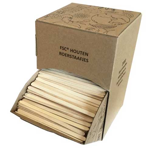 Houten roerstaafjes 11cm 