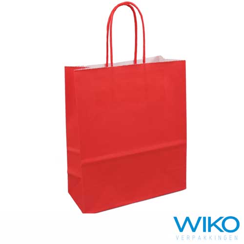 Papieren koordtas 32 x 12 x 41 cm, ROOD