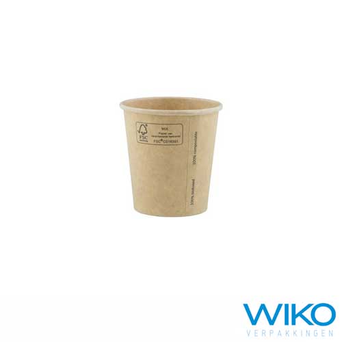 Koffiebeker kraft/PLA 7 Oz. 
