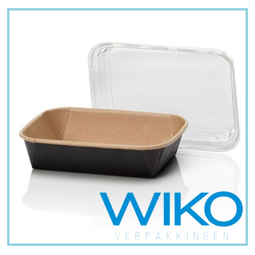 Kraft container Bruin/Zwart 650cc 