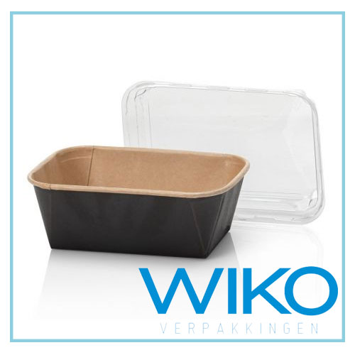 Kraft container Bruin/Zwart 750cc 