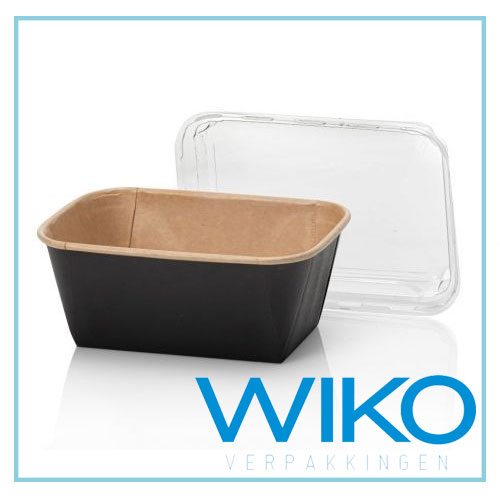 Kraft container Bruin/Zwart 900cc 