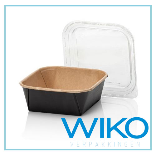 Kraft container VK Bruin/Zwart 500cc 