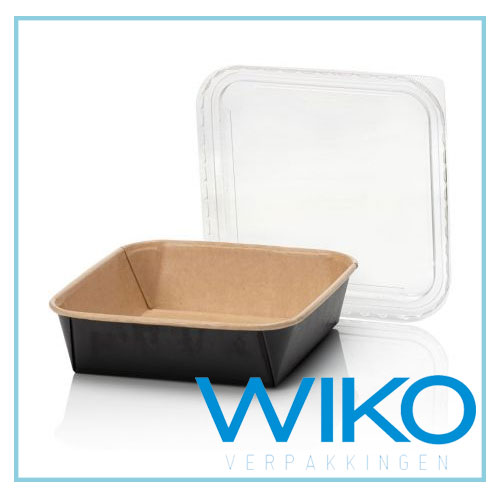 Kraft container VK Bruin/Zwart 1000cc 