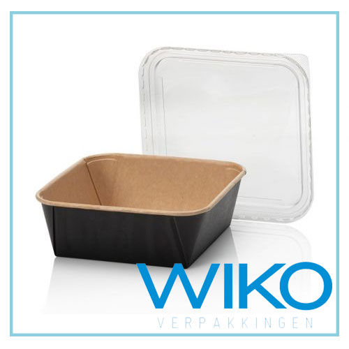 Kraft container VK Bruin/Zwart 1320cc 