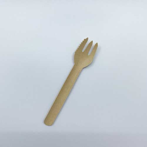 Snackvork papier [P2P] 157mm, BRUIN +   ZAAGRAND