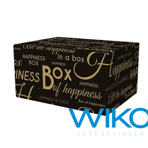 Feestdoos Happiness Zwart A-140