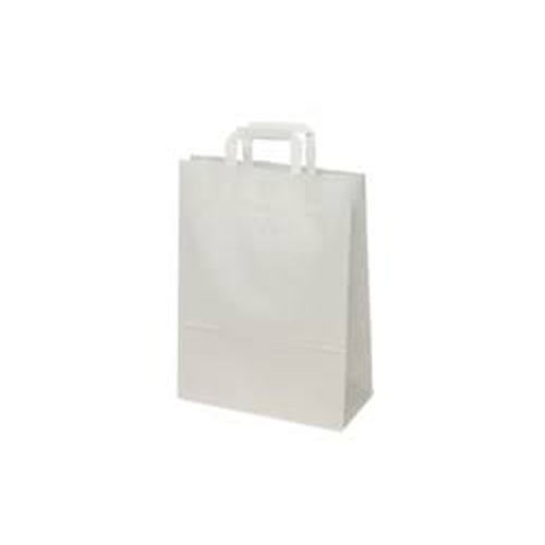 Papieren draagtas 26 x 17 x 25 cm, wit