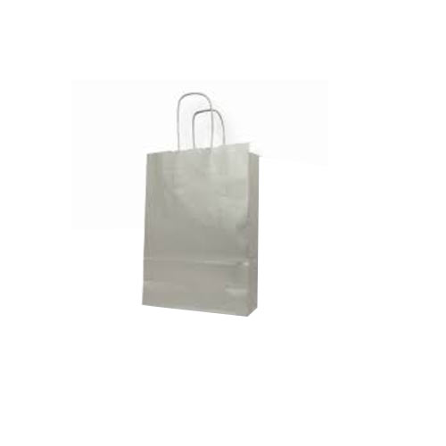 Papieren draagtas 14 x 7 x 21 cm zilver