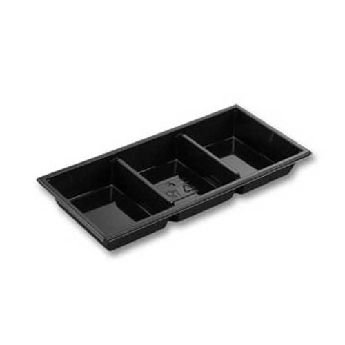 Gourmet tray 3-vaks, zwart 