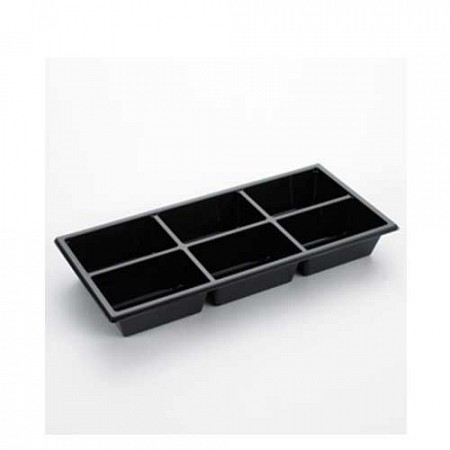 Gourmet tray 6-vaks, zwart 